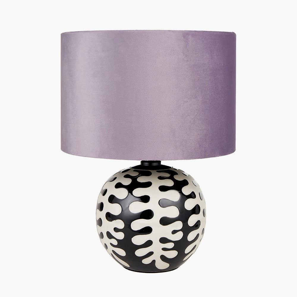 Elkorn Black & White Coral Ceramic Table Lamp - Base Only